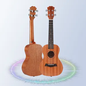 Ukulele personalizado de fábrica, com corda de nylon, tamanho de concerto, ukulele de 21 polegadas com mogno