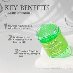 Producto para el cabello Aceite de oliva Gel de peinado para cabello rizado Natural Venta al por mayor Control de bordes Gel de peinado Cera Aceite de oliva Pomada para hombre - Product Image 4