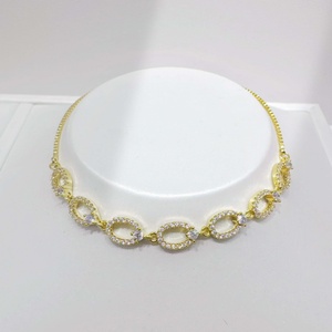 custom plata 925 sterling silver Star <b>Crystal</b> Bracelet 22k 14k 18k gold plated <b>Crystal</b> round women fashion chain link bracelets - Product Image 5