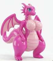 Dragon gonflable géant Lily Cerisy rose, personnage de dessin animé en fourrure en PVC, figurine gonflable Dragoness pour exposition et collection