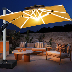 ร่มโรมันขนาด2.5ม. <span class=keywords><strong>3</strong></span>ม. ไฟ LED พลังงานแสงอาทิตย์สำหรับลานบ้านร่มกันแดดในร้านอาหาร - Product Image 2