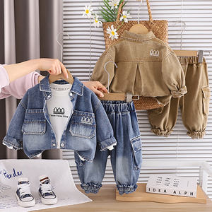 Nouvelle Collection 2026 : Ensemble Décontracté 3 Pièces pour Bébé Garçon – Chemise en Jean à Manches Longues et Pantalon, Motif Dessin Animé, Idéal Printemps-Automne, Tenue Quotidienne Tendance - Product Image 1
