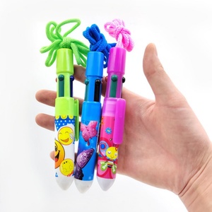 4-in-1 Multi-Color Cute Cartoon Design Retractable <b>Ballpoint</b> <b>Pen</b> 0.7mm 0.5mm Writing Orange Plastic Body Novel School Supplies - Product Image 1