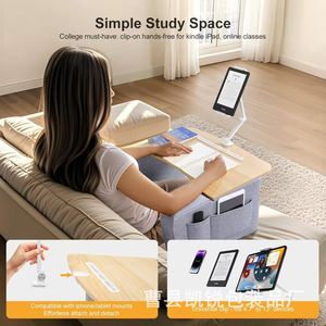 Bureau portable en bois massif avec accoudoirs pour lecture, travail, écriture et utilisation avec tablette sur canapé - Product Image 2