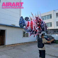 Marionnette gonflable de lion-fish colorée sur mesure, gonflable et portable