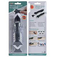 Kit d'outils de calfeutrage 4 pièces 3 en 1 Outil de remplacement et de retrait de mastic silicone avec 4 pièces d'outils de calfeutrage