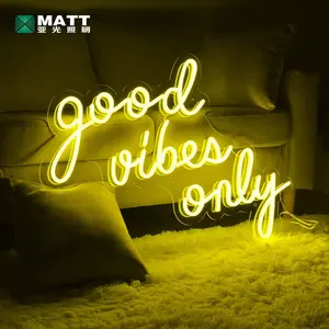 Matt dropshipping custom led neon light good vibes only neon sign