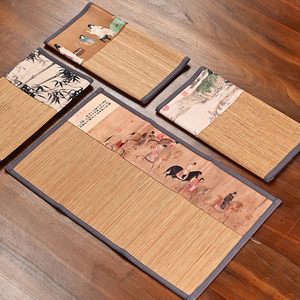 Tapete de bambú Oogishido con diseño de pintura antigua, mantel plegable Zen para ceremonia del té, tamaño 3.17, duradero - Product Image 1