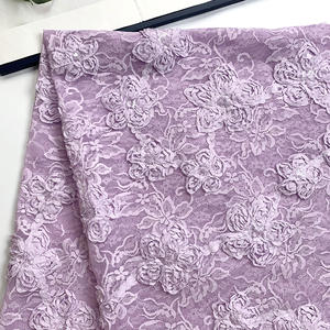 Tela de encaje de alta gama con lentejuelas y patrón floral africano, malla transparente, encaje Chantilly nigeriano para accesorios Aso Ebi y vestidos de novia - Product Image 3