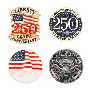 Precios de Fábrica, Nuevos Productos, Pin de Solapa Esmaltado del 250 Aniversario de EE. UU., Emblema Patriótico de la Bandera, Broches de Solapa de Metal Esmaltado, Insignias - Product Image 5