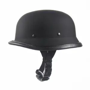 Retro German Motorcycle Helmet Vintage Half Face Helmet Motorbike Cruiser Scooter Matte Black Helmets Accessories