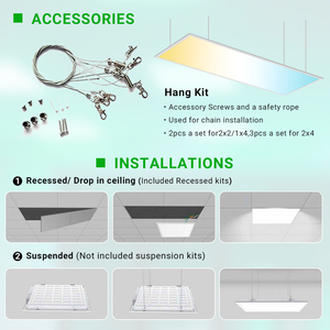 2x4 FT LED Flat Panel Lights 40W 50W 60W 2700-5000K Recessed <strong>Drop</strong> <strong>Ceiling</strong> Lights for Indoor Energy Saving Indoor <strong>Lighting</strong> - Product Image 6