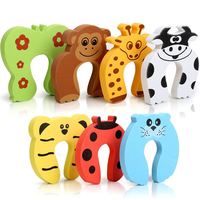 MM-BSP011 Enfants Sécurité Mignon Coccinelle Motif Tigre Bouchon De Porte En Mousse Doigt Pincement