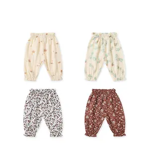 Wholesale Cute Printed Baby Girls' Cotton Pull-On Pants 3 to 6 Months Summer Soft Toddler Baby Girl Leggings Pants Anti Mosquito