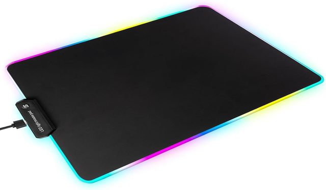 Ultra Smooth RGB Glass Mouse Pad Mat for Gaming Lighting Color Mousepad with Stable Rubber Base Speed Control