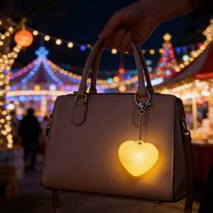 Women's Bag Portable Handmade Love Water Drop Bell Design LED Lighting Lamp Touch-to-Light <b>Backpack</b> Pendant Keychain Smart - Product Image 2