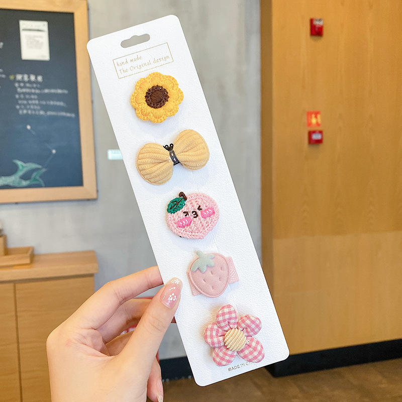 6# powder lattice flower hair clip