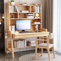 Bureau d'ordinateur moderne en bois massif, simple, monobloc, avec surface d'écriture et étagère pour la maison, la chambre, les enfants et les étudiants