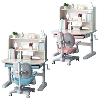 Table d'étude ergonomique en bois pour enfants, réglable en hauteur, avec étagère inclinable et rangement, idéale pour la chambre et la zone d'apprentissage (vente en gros)