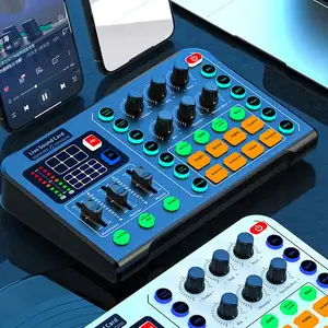 Kartu suara Studio, kartu suara baru rekaman profesional Soundcard Bluetooth mikrofon Mixer pengubah suara Streaming langsung Audio Mixer suara