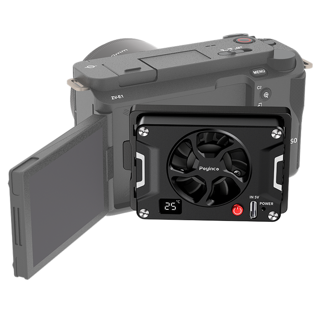 Portable Adjustable Camera Cooling Fan for Sony A7M4/A6700/A7C2/ZVE1/ZV-E10/A7C/FX3 for Live Streaming and Video Shooting