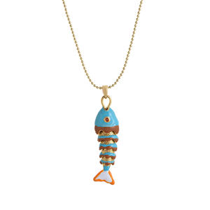 Prix de gros Ocean Style Europe Amérique Pendentif Hip Hop Poisson Design Gothique Dangle Fashion Pendentif Colliers pour Halloween - Product Image 4