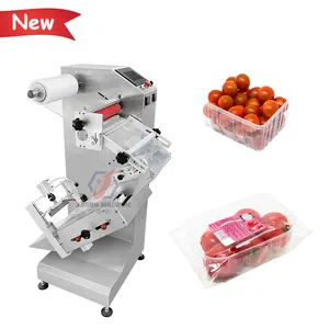 자동 과일 사과 레몬 감귤류 아보카도 사과 망고 체리 토마토 트레이 포장 기계