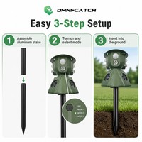 Répulsif d'animaux à montage facile à 360 degrés, étanche IP44, lumière stroboscopique LED haute intensité pour jardin et ferme