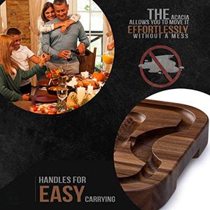 Planche à découper Acacia Butcher Block Planche à découper en bois d'acacia Fromage pour cuisine Set Large - Product Image 4