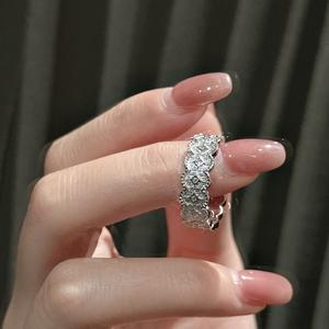 Bague en argent pur S925 avec design de niche, luxe léger, style médiéval vintage, bord de jupe, simple, tendance, style hip-hop - Product Image 5