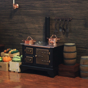 Accessoires de cuisine miniature pour maison de poupée, ustensiles rétro, cuisinière, armoire M159 - Product Image 4