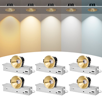 Plafonnier encastré LED doré haute luminosité 8W COB, projecteur 120V en aluminium pour hôtel, maison et bureau, finition premium