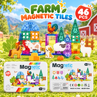 Ensemble de tuiles magnétiques de voyage 3,75 cm, mini boîte en métal, blocs de construction portables, jouet éducatif STEM pour l'école, les tout-petits, les enfants, les garçons et les filles