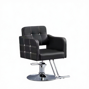 Chaise de barbier ergonomique réglable et rotative HS XT, siège en cuir, cadre en aluminium, repose-pieds réglable en hauteur, pour salon de coiffure - Product Image 3