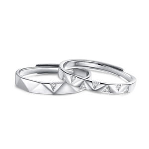 Cincin pasangan gaya klasik, zirkon kubik cincin sederhana, perhiasan janji 925 perak desain cincin pasangan - Product Image 4