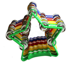 Pandereta en forma de estrella, percusión, jingles de doble fila, agitador de pandereta ABS de mano tradicional, instrumento de ritmo Musical - Product Image 3