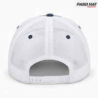 Gorra Trucker de Malla de Sarga Lavada de 6 Paneles con Logotipo Personalizado, Parche de Cuero, Estilo Vintage, Gorra de Béisbol con Cierre Ajustable