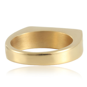 yunnique <b>Titanium</b> Steel Rectangular <b>Ring</b> Gold Women's Fashion Jewelry Geometric Shape 21045 - Product Image 2