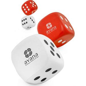 Logo personnalisé en forme de dé PU anti-stress Jouet anti-stress balle anti-stress - Product Image 6