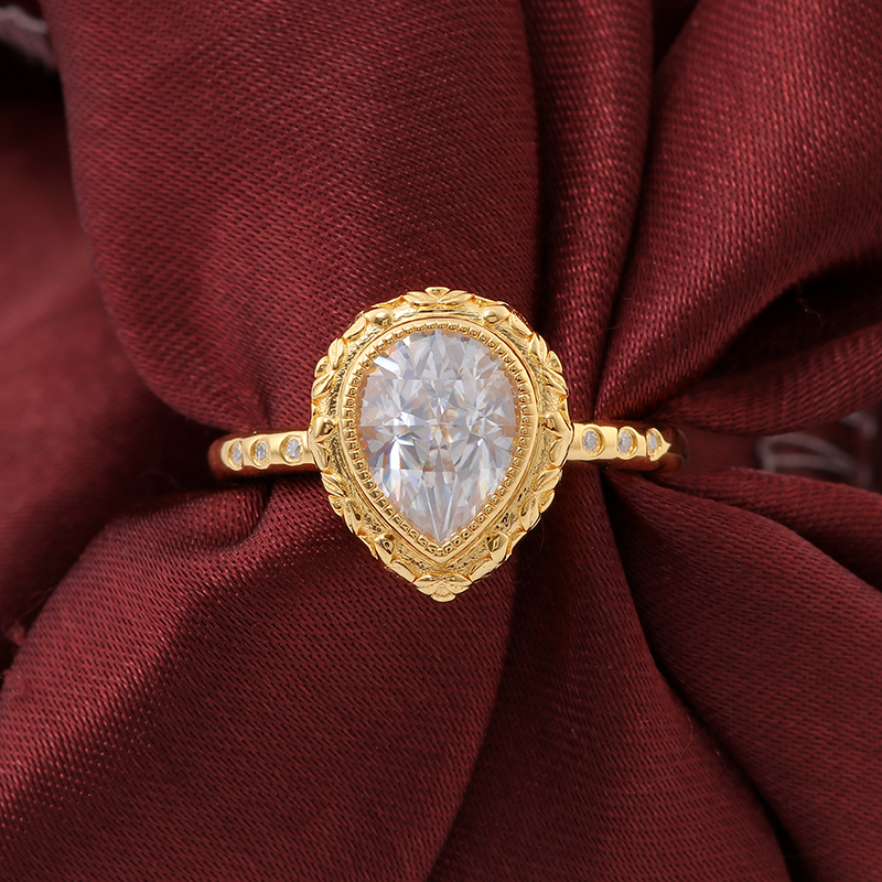 แหวนมอยซาไนต์ทองแท้ 14K