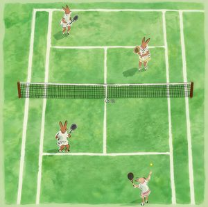 Tapis <span class=keywords><strong>de</strong></span> Mahjong Américain Motif Lapin Mignon Design Tennis Antidérapant Imperméable Pliable Portable Housse <span class=keywords><strong>de</strong></span> Table <span class=keywords><strong>de</strong></span> Mahjong pour la Maison et le Camping - Product Image 4