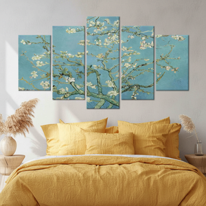 Impresión en Panel Art Deco de Ramas de Almendro en Flor de Van Gogh - Juego de 5 Paneles Decorativos para Colgar en la Pared - Product Image 3