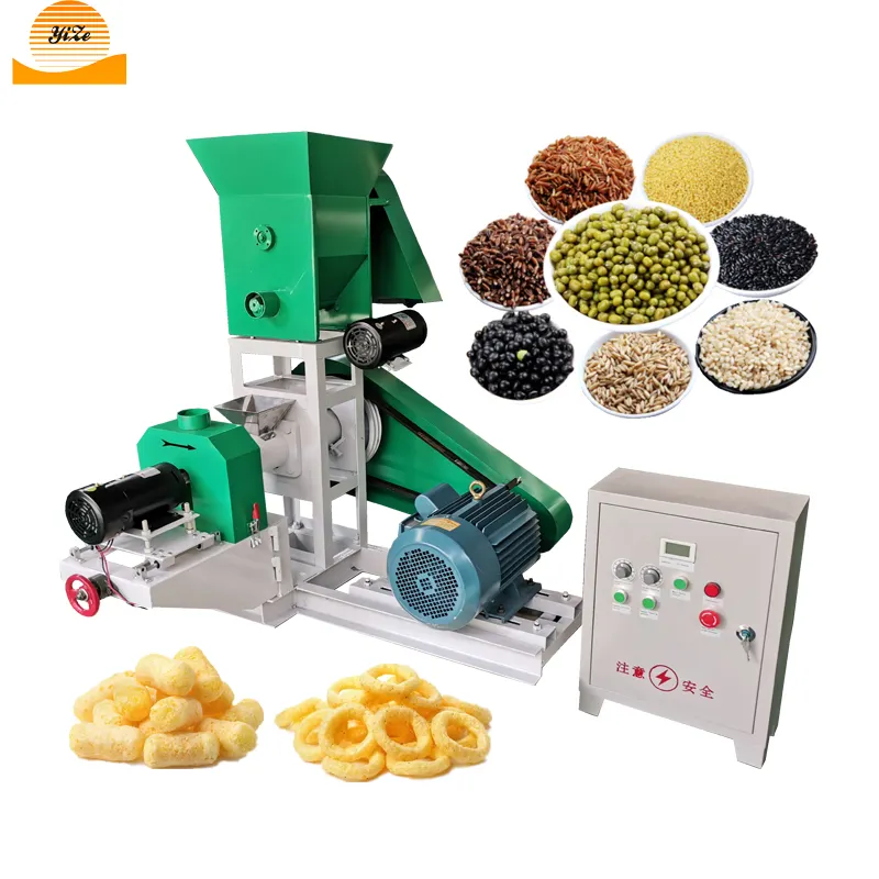 Electric motor and diesel engine Corn Puff snack making machines wheat corn puffing extruder maker in India Nigeria