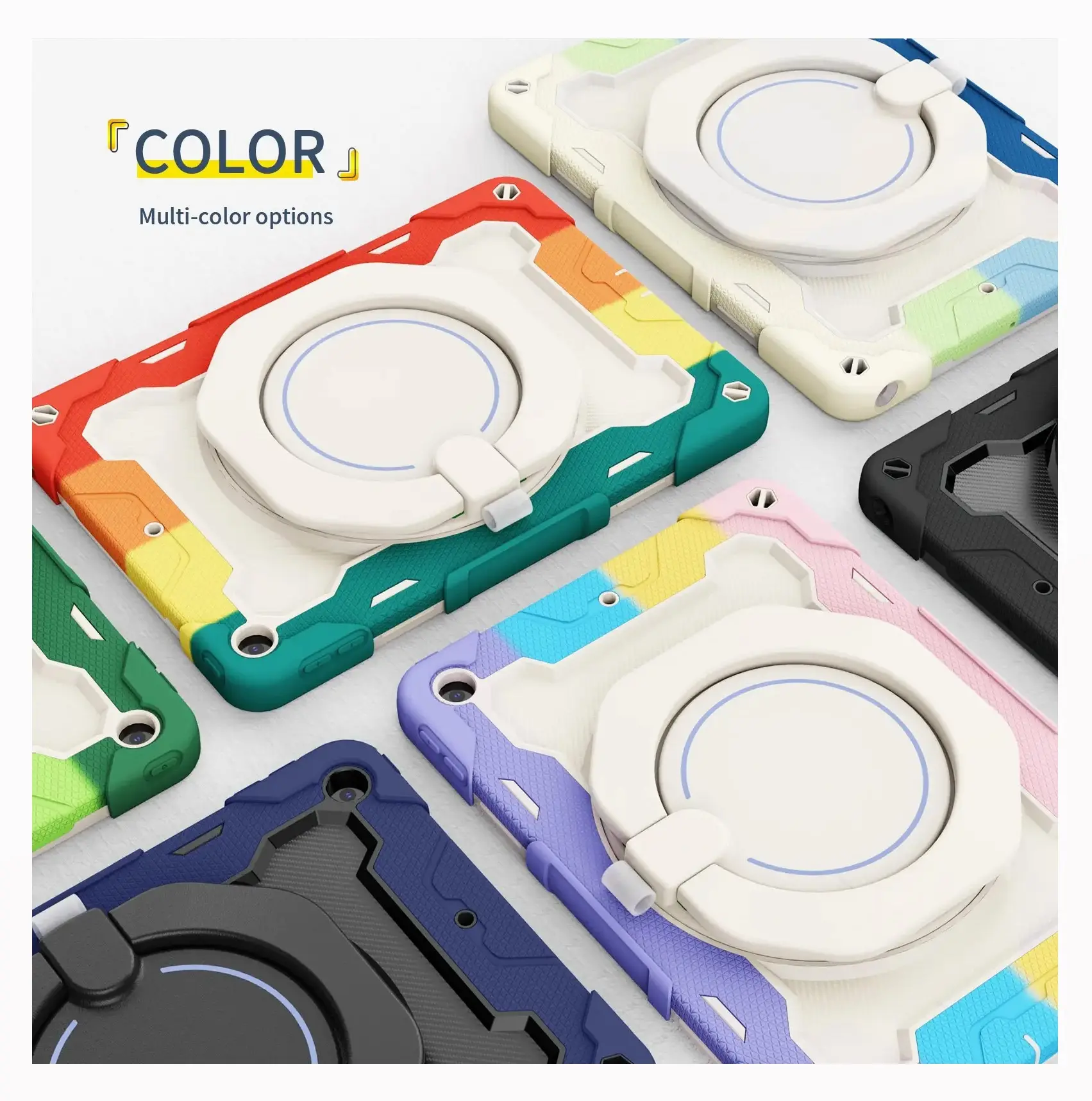 Para iPad 9th Generation Case para niños 2021 iPad Case 8th / 7th Gen 2020/2019 iPad 10,2 pulgadas con 360 Kickstand Shoulder