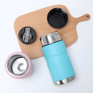 <b>Insulated</b> Food Jar <b>Lunch</b> <b>Box</b> Stainless Steel Lid Cylinder Shape Home Car Office Outdoor Use - Product Image 1