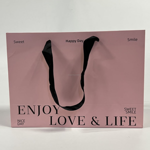 Bolsas de Papel Recubierto de Lujo para Regalos y Compras, con Asas de Cuerda de Algodón, Cinta, Impresión Flexográfica Desechable, en Oferta - Product Image 6