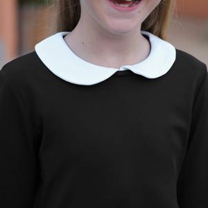 Robe <span class=keywords><strong>de</strong></span> vêtements pour filles col claudine <span class=keywords><strong>1</strong></span> an fermeture à glissière au dos filles robe noire à manches longues sortes robe filles fête - Product Image 3