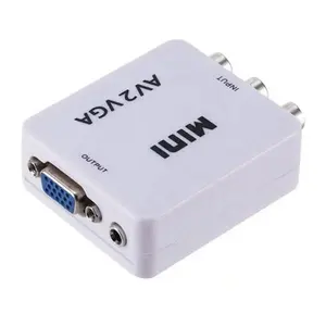 Mini 1080P RCA CVBS AV TO VGA Adapter AV2VGA Video Converter With USB Power Supply Cable for PC to HD TV Convert NTSC PAL SXGA