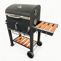 Barbecue fumoir professionnel robuste avec étagère avant pour la cuisson gourmande en extérieur