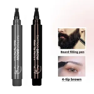 Stylo et crayon à barbe 4 pointes, rehausseur de poils, hydratant, anti-chute, outils de coloration et de modelage pour moustache et sourcils - Product Image 2